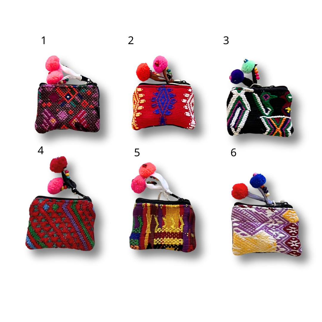 Maya Up-cycled Huipil Cosmetic One-of-a-Kind Bag (Tiny) - Guatemala