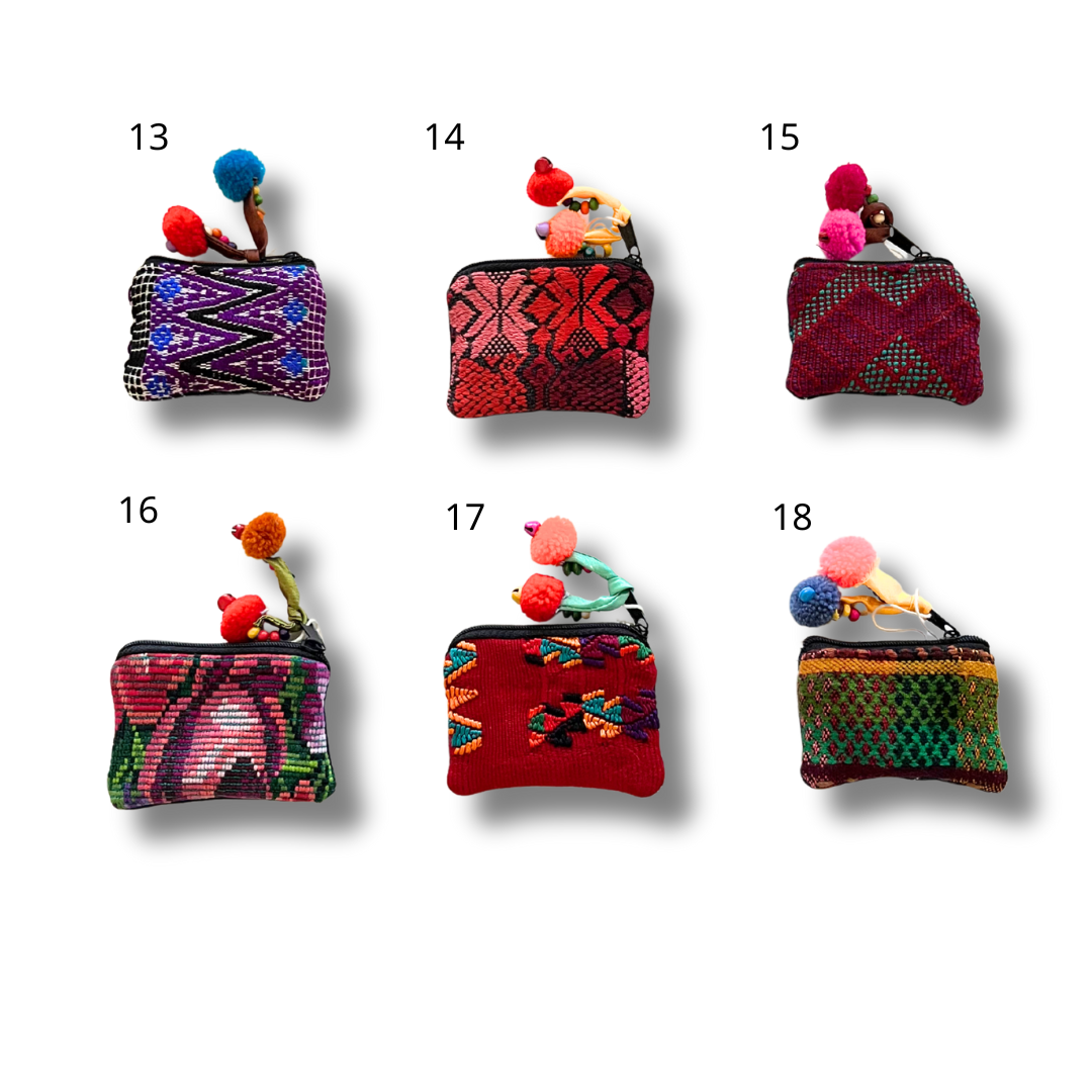 Maya Up-cycled Huipil Cosmetic One-of-a-Kind Bag (Tiny) - Guatemala