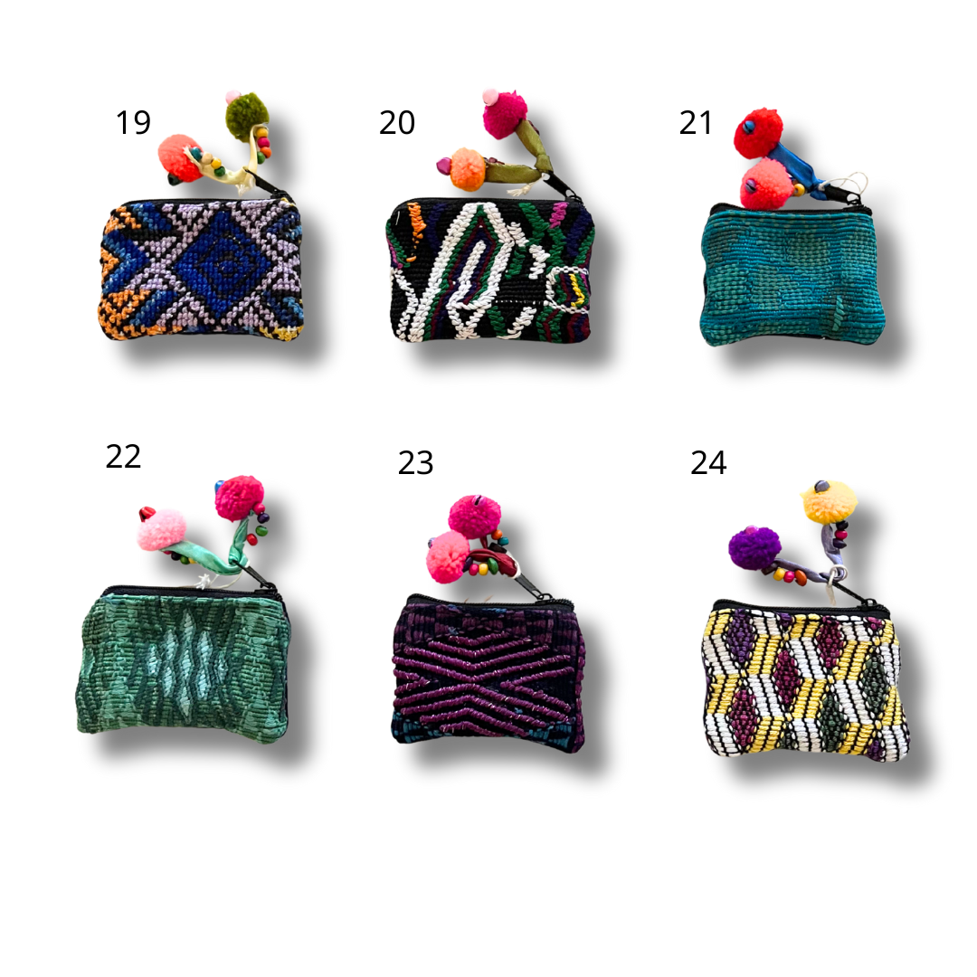 Maya Up-cycled Huipil Cosmetic One-of-a-Kind Bag (Tiny) - Guatemala