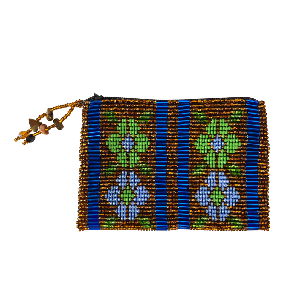 Small Flowers Beaded Coin Purse - Guatemala