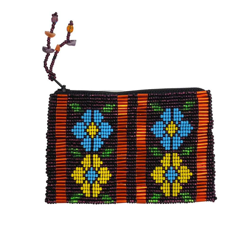 Small Flowers Beaded Coin Purse - Guatemala