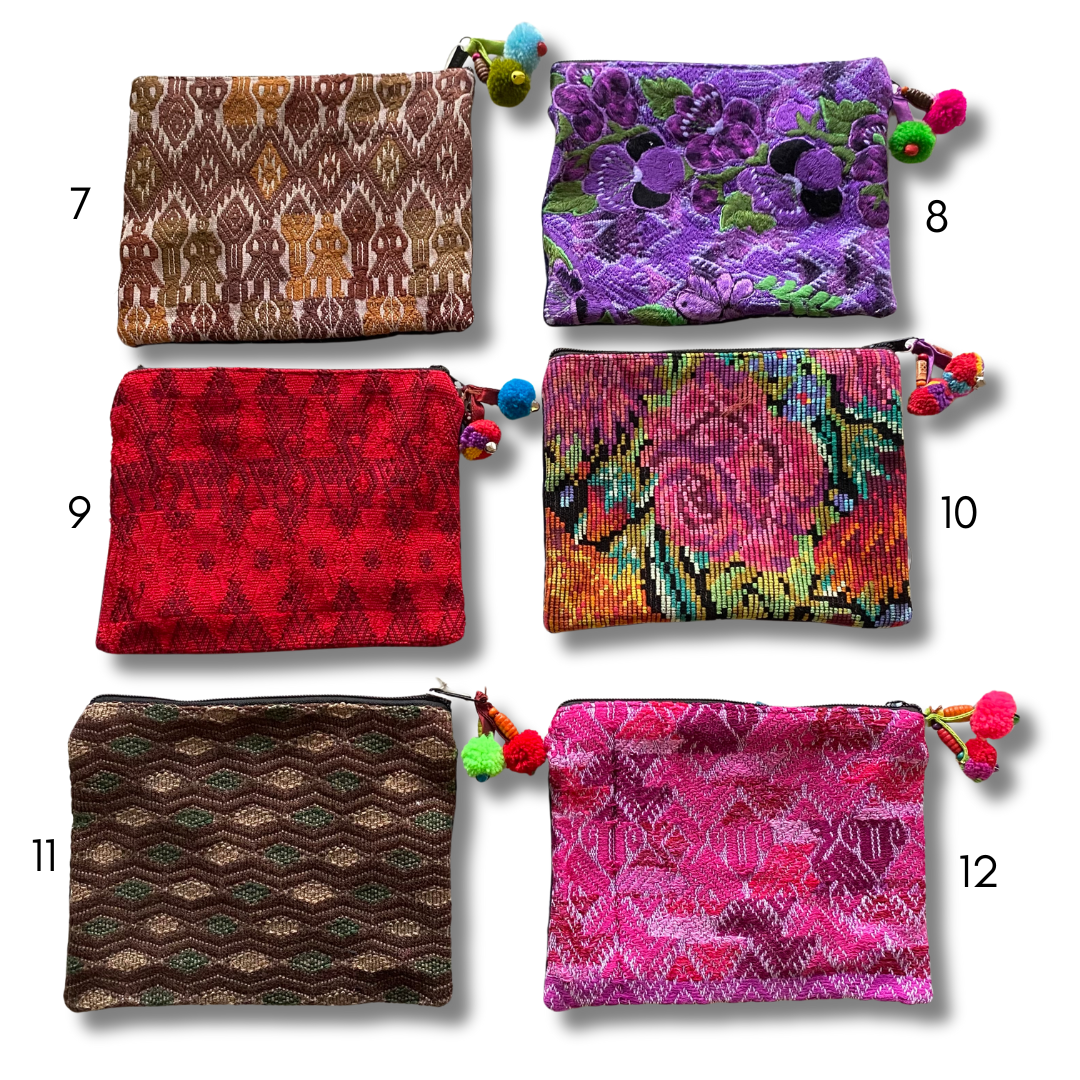 Maya Up-cycled Huipil Cosmetic One-of-a-Kind Bag - (Large) Guatemala