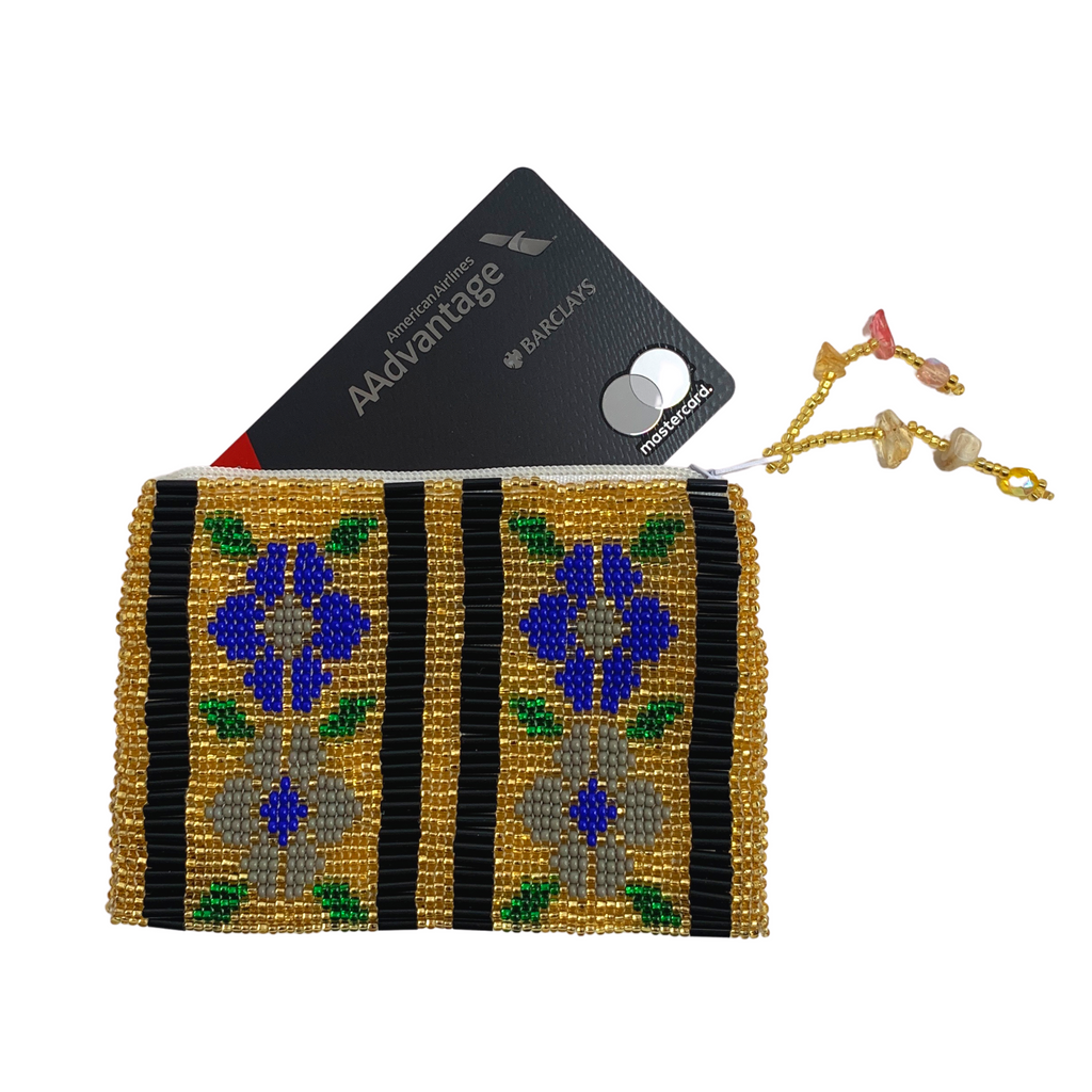 Small Flowers Beaded Coin Purse - Guatemala