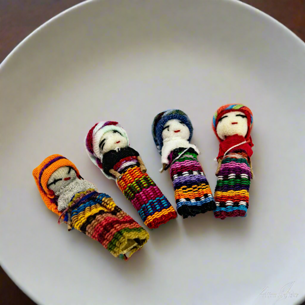 Single Handmade Worry Dolls Tiny Boho Doll - Guatemala