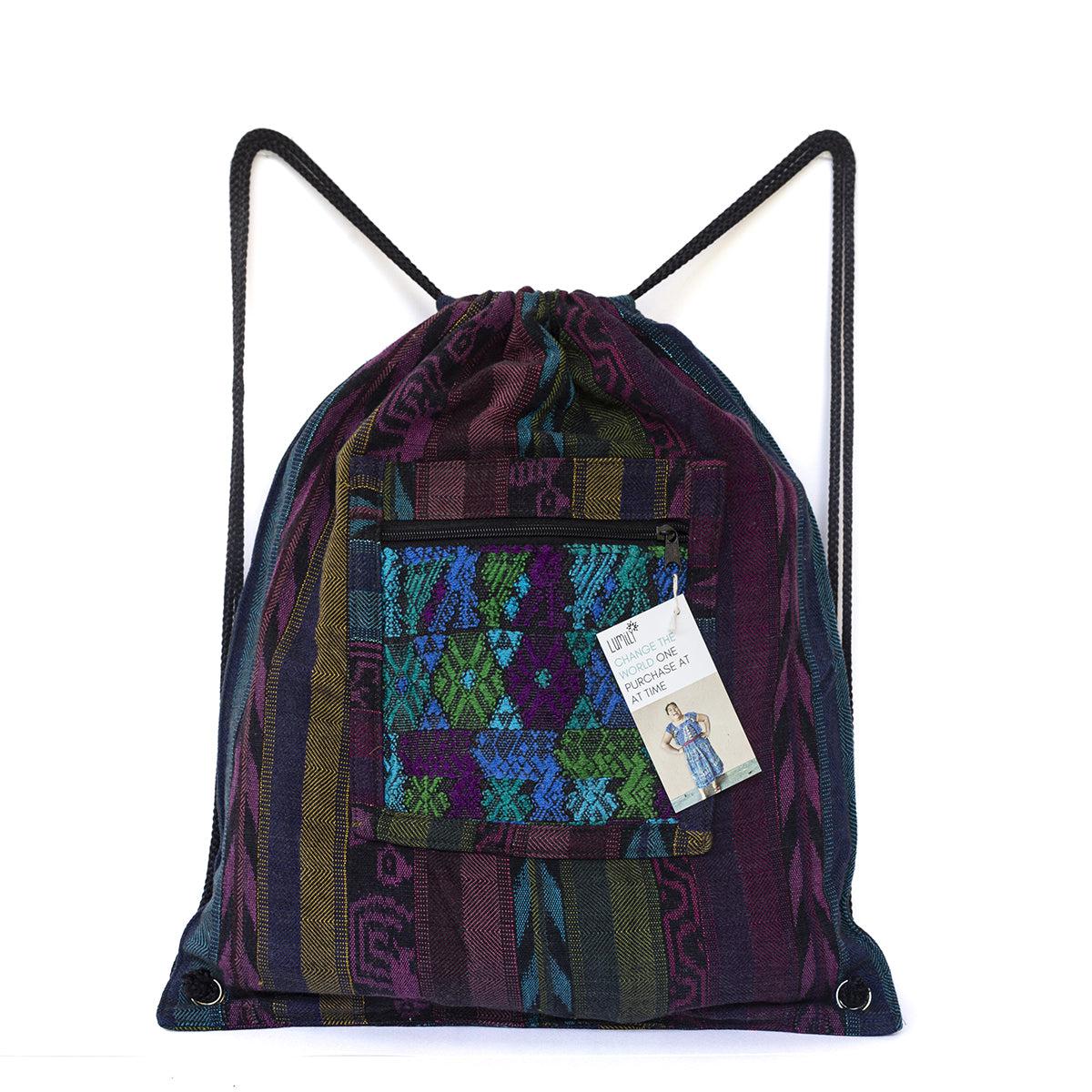 Salsa Upcycled Corte Backpack - Unique Guatemalan Handicraft