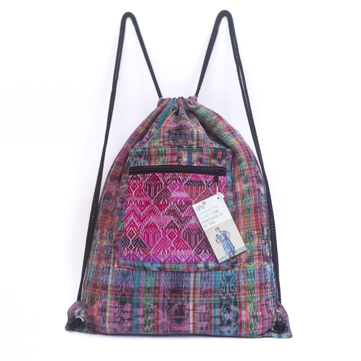 Salsa Upcycled Corte Backpack - Unique Guatemalan Handicraft
