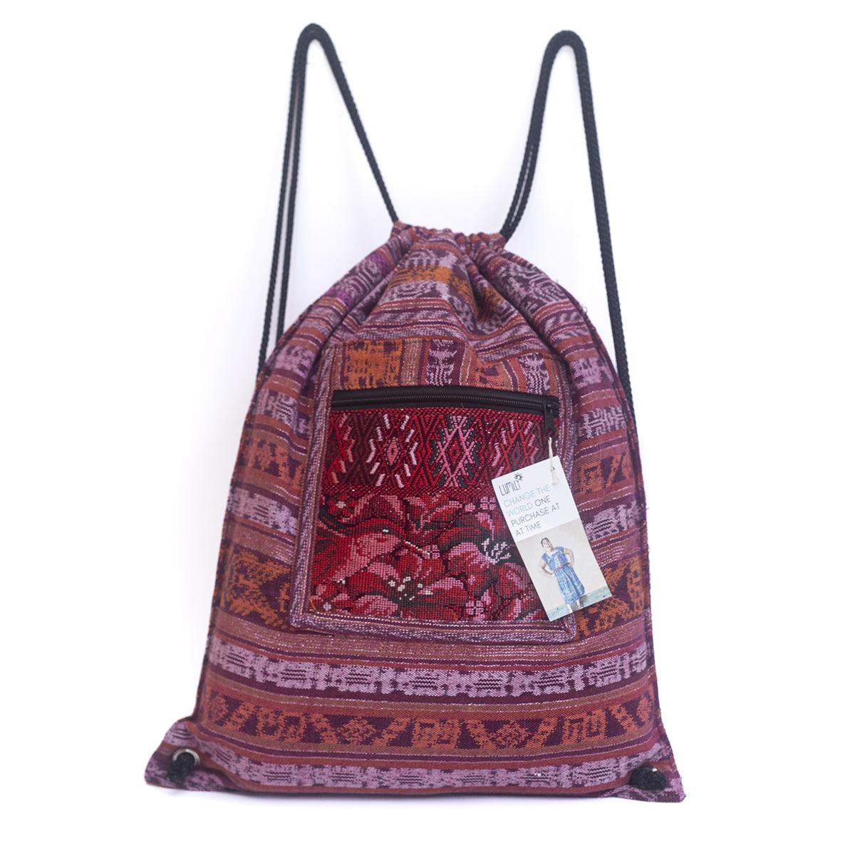 Salsa Upcycled Corte Backpack - Unique Guatemalan Handicraft