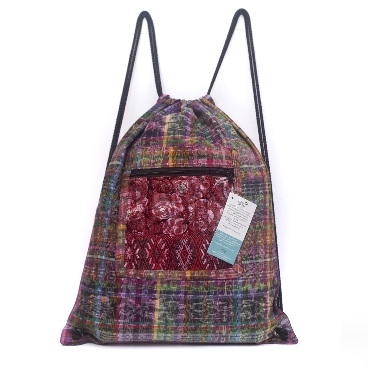 Salsa Upcycled Corte Backpack - Unique Guatemalan Handicraft