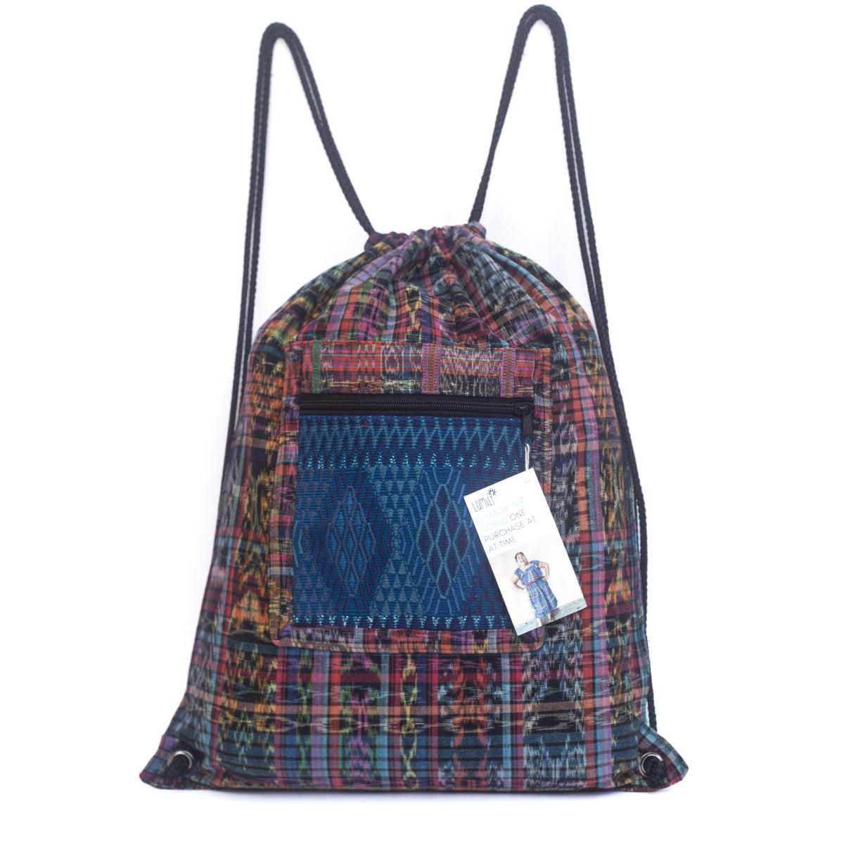 Salsa Upcycled Corte Backpack - Unique Guatemalan Handicraft