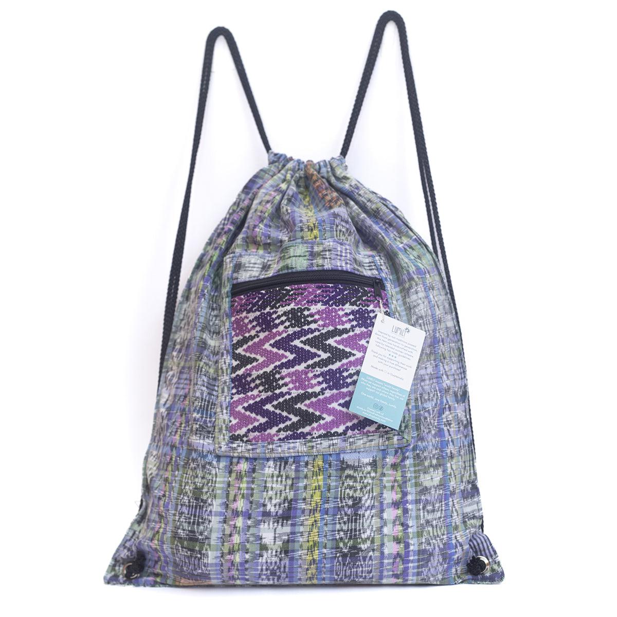 Salsa Upcycled Corte Backpack - Unique Guatemalan Handicraft