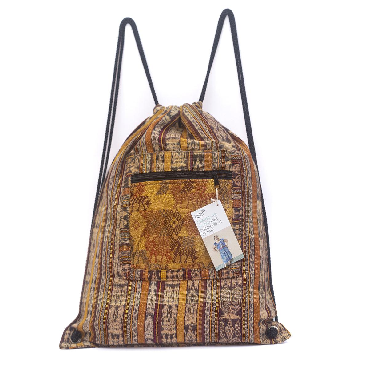 Salsa Upcycled Corte Backpack - Unique Guatemalan Handicraft