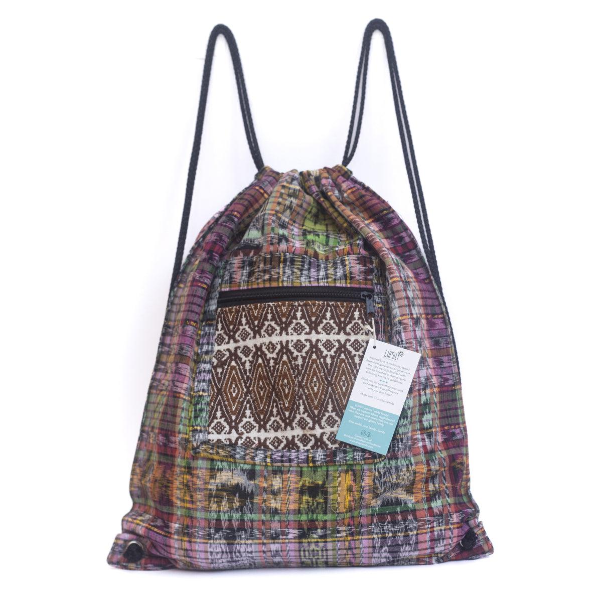 Salsa Upcycled Corte Backpack - Unique Guatemalan Handicraft