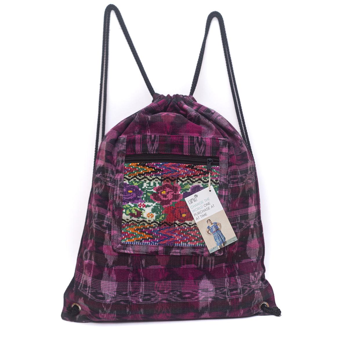 Salsa Upcycled Corte Backpack - Unique Guatemalan Handicraft