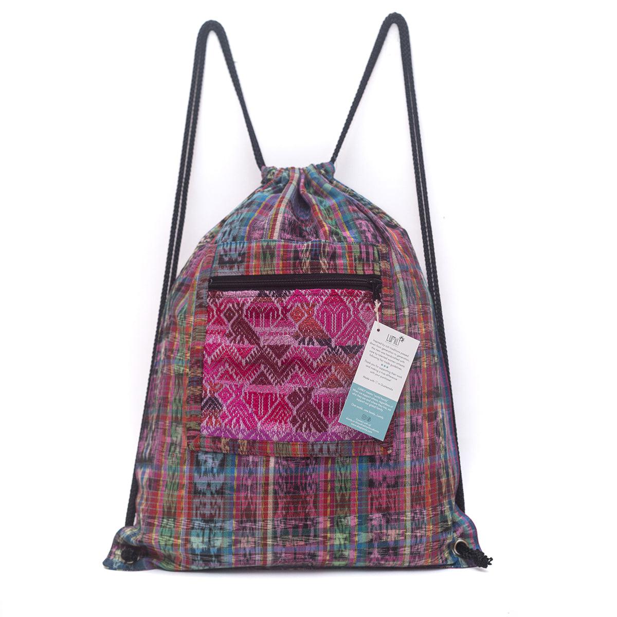 Salsa Upcycled Corte Backpack - Unique Guatemalan Handicraft