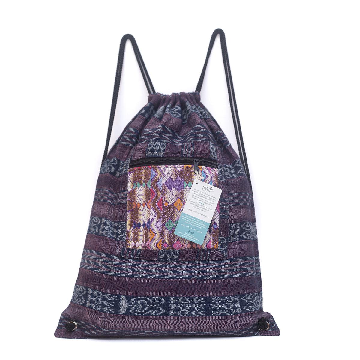 Salsa Upcycled Corte Backpack - Unique Guatemalan Handicraft