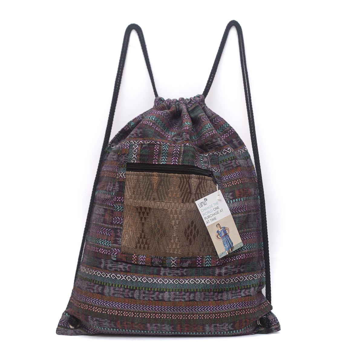 Salsa Upcycled Corte Backpack - Unique Guatemalan Handicraft