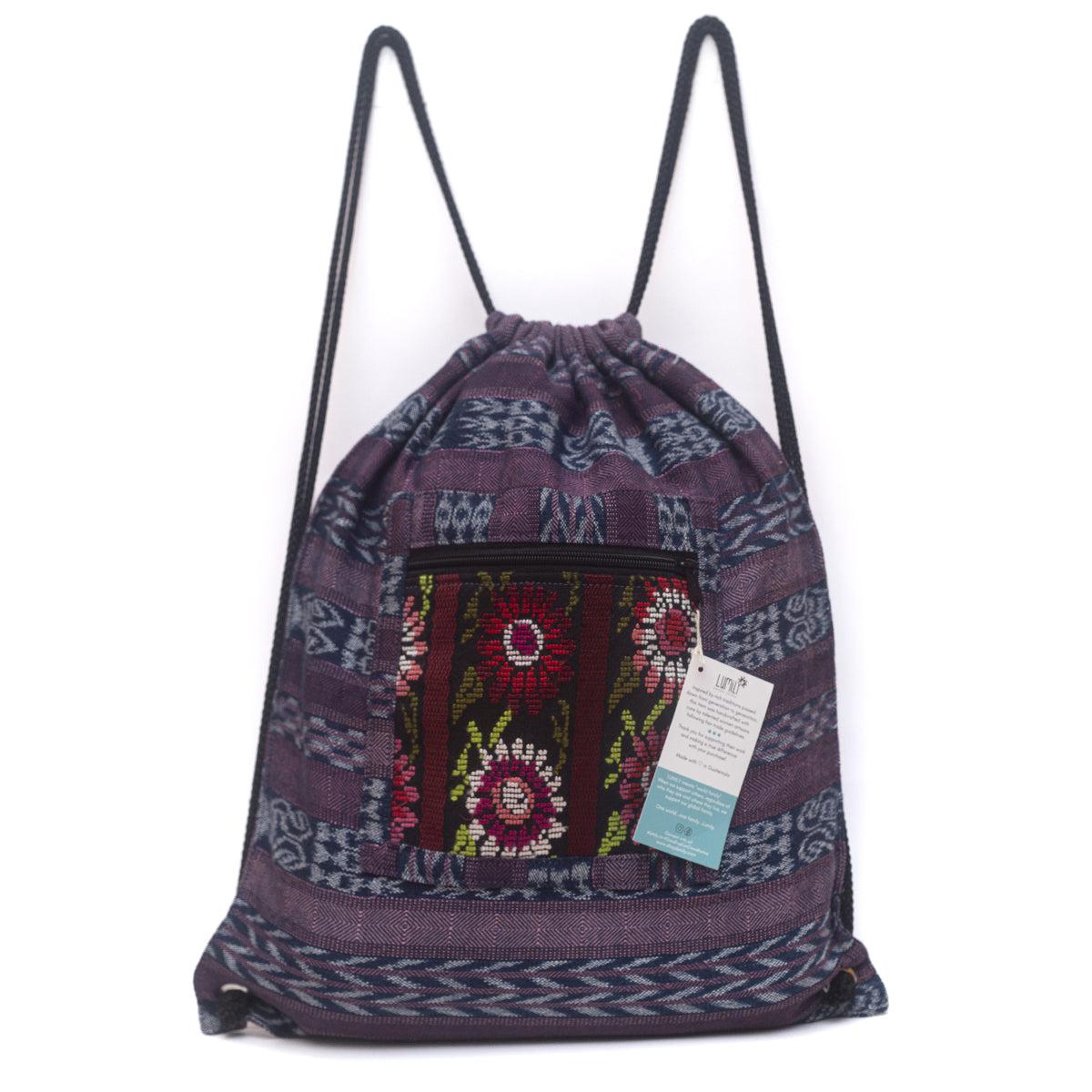 Salsa Upcycled Corte Backpack - Unique Guatemalan Handicraft