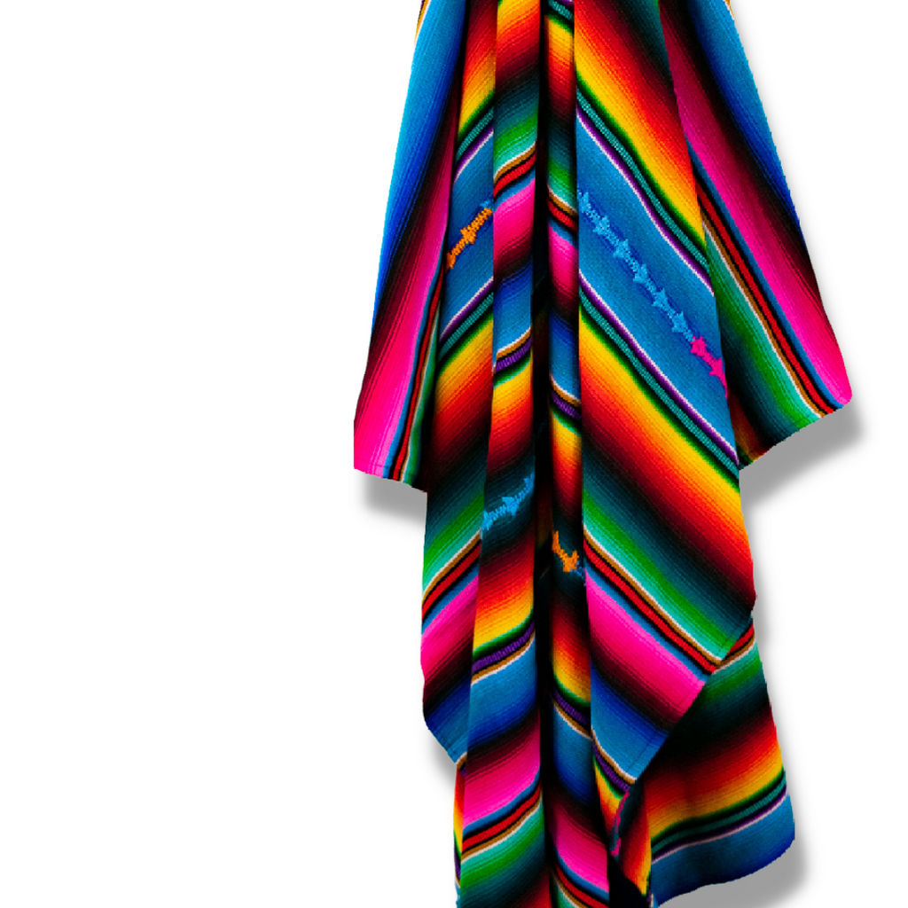 Hacienda Sarape Striped Colorful Blanket - Guatemala