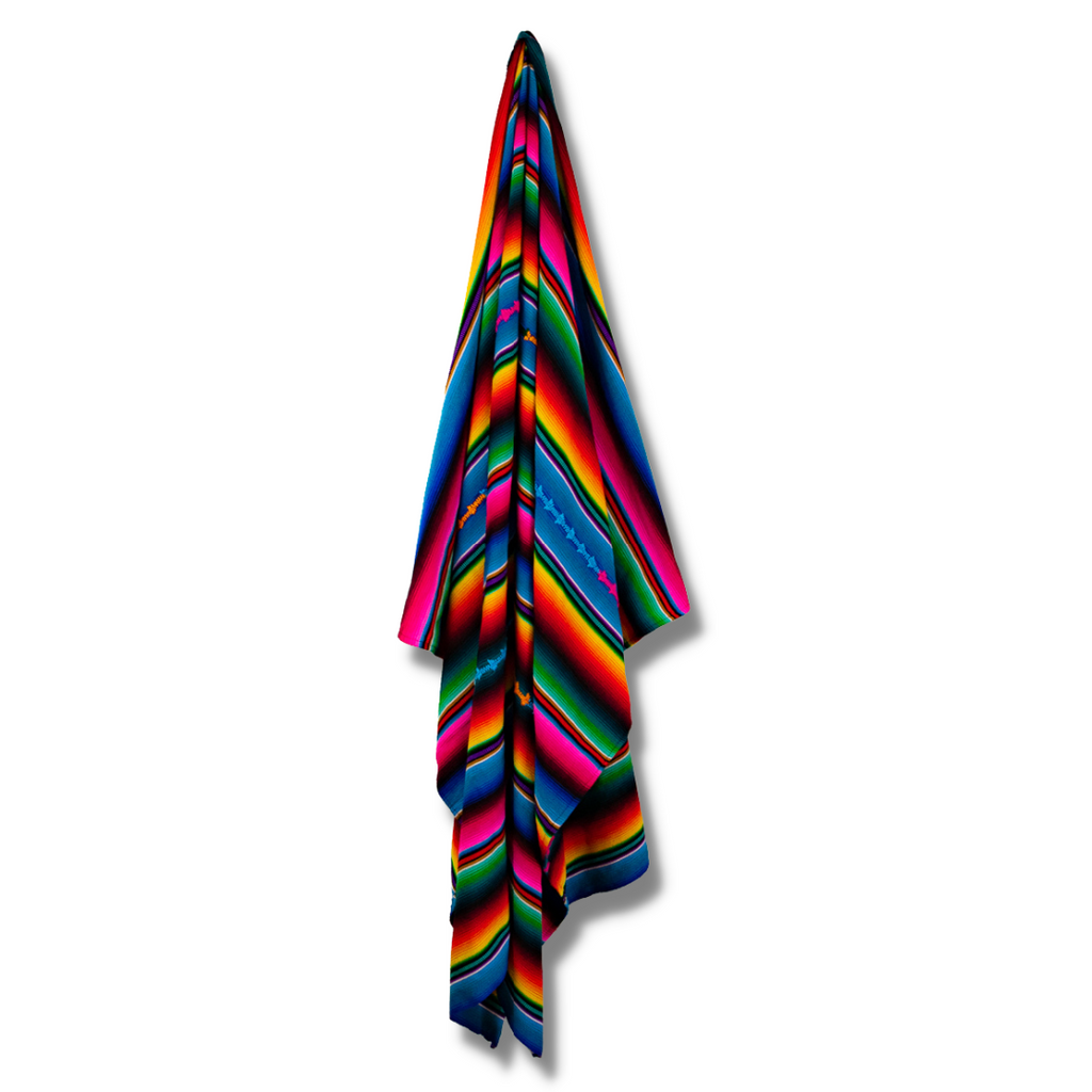 Hacienda Sarape Striped Colorful Blanket - Guatemala