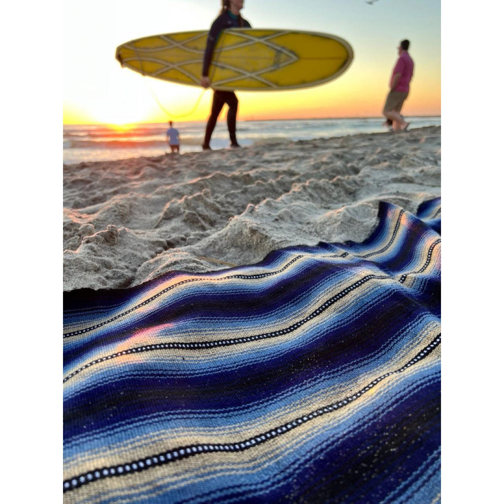 Hacienda Sarape Striped Colorful Blanket - Guatemala