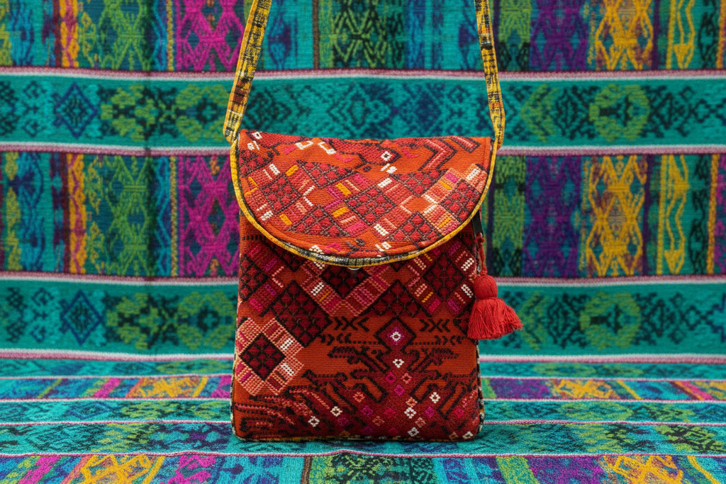 Messenger Up-cycled Huipil Crossbody One-of-a-Kind Bag - Guatemala