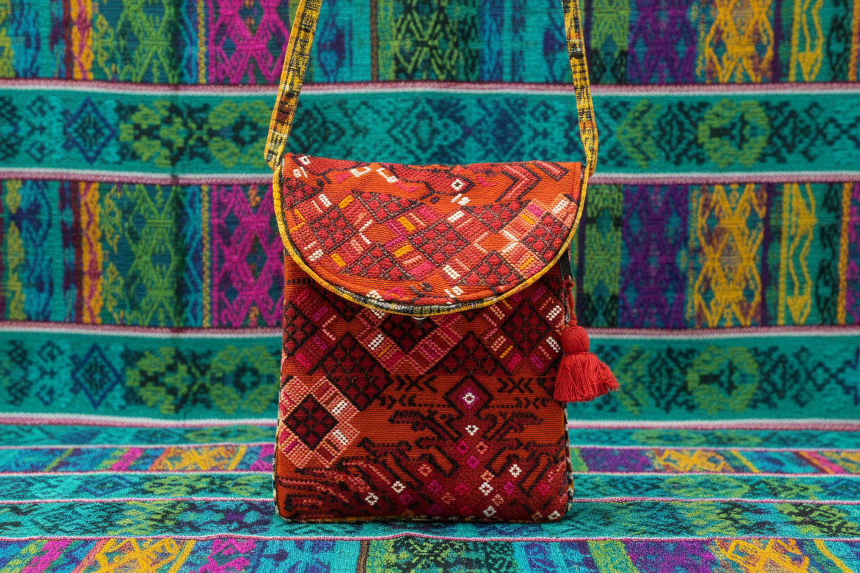 Messenger Up-cycled Huipil Crossbody One-of-a-Kind Bag - Guatemala
