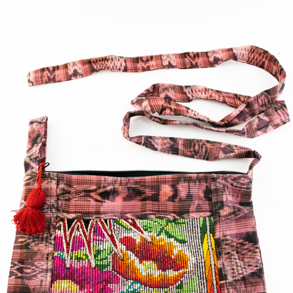 Samara Up-cycled Huipil Corte One-of-a-Kind Adjustable Crossbody Bag - Guatemala