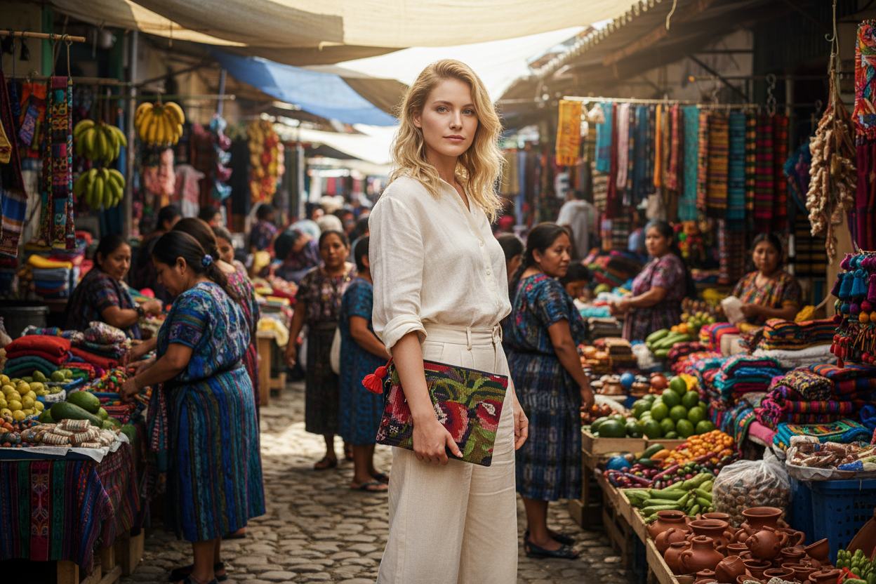 Gitana Huipil Upcycled Wristlet - Guatemala