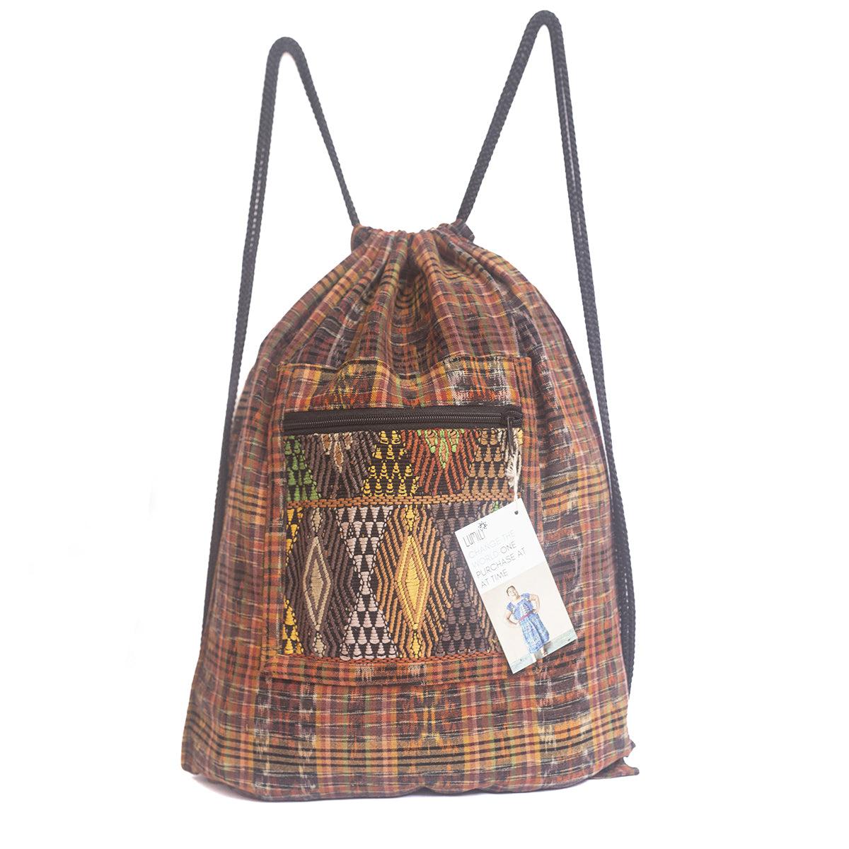 Salsa Upcycled Corte Backpack - Unique Guatemalan Handicraft