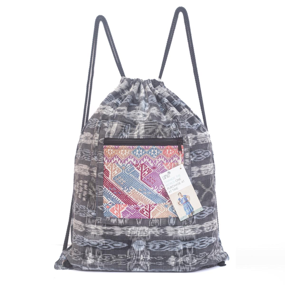 Salsa Upcycled Corte Backpack - Unique Guatemalan Handicraft