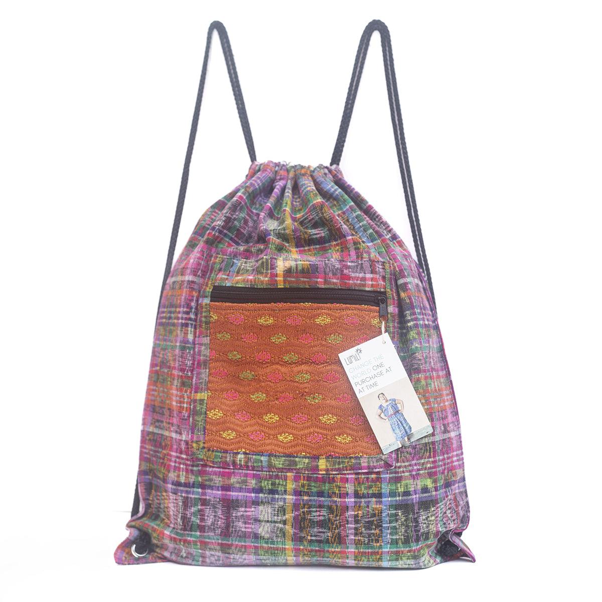 Salsa Upcycled Corte Backpack - Unique Guatemalan Handicraft