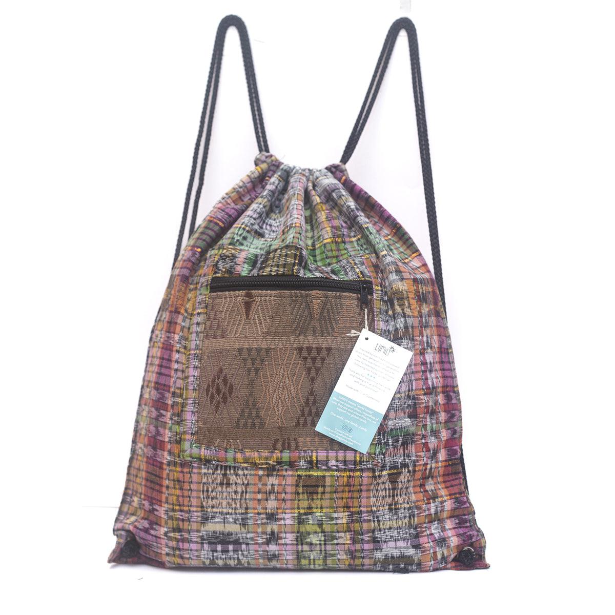 Salsa Upcycled Corte Backpack - Unique Guatemalan Handicraft