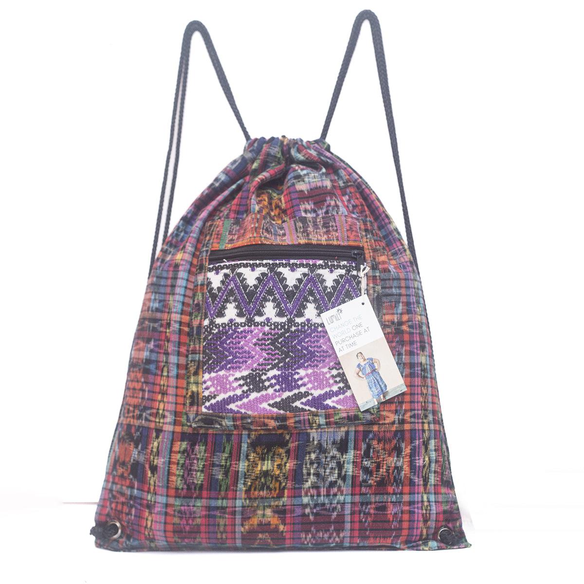 Salsa Upcycled Corte Backpack - Unique Guatemalan Handicraft