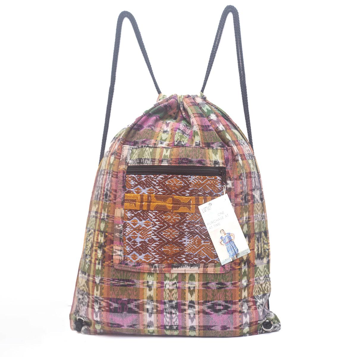 Salsa Upcycled Corte Backpack - Unique Guatemalan Handicraft