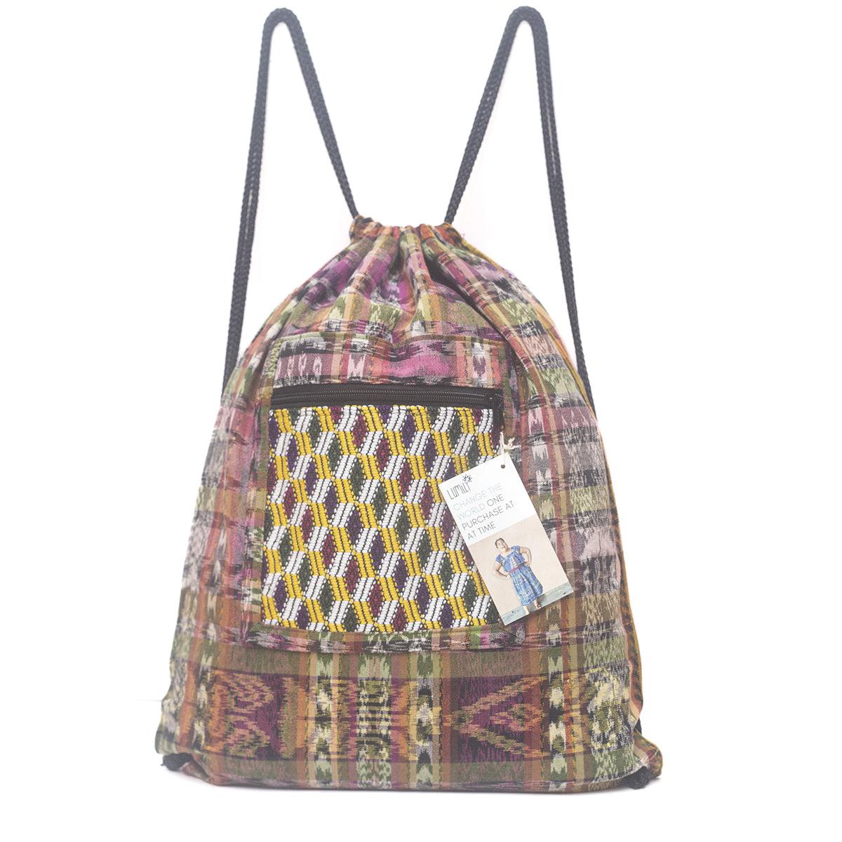 Salsa Upcycled Corte Backpack - Unique Guatemalan Handicraft