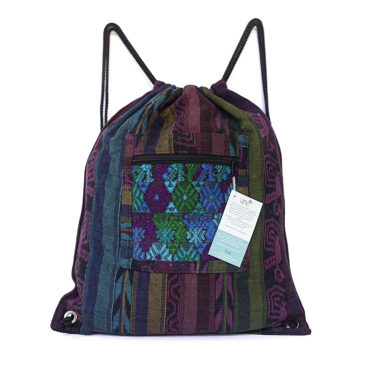 Salsa Upcycled Corte Backpack - Unique Guatemalan Handicraft