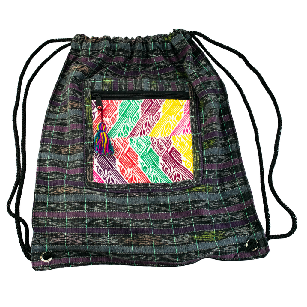 Salsa Upcycled Corte Backpack - Unique Guatemalan Handicraft