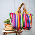 Hacienda Stripe Sustainable Computer Overnight Tote - Guatemala