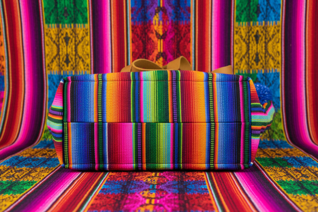 Hacienda Stripe Sustainable Computer Overnight Tote - Guatemala