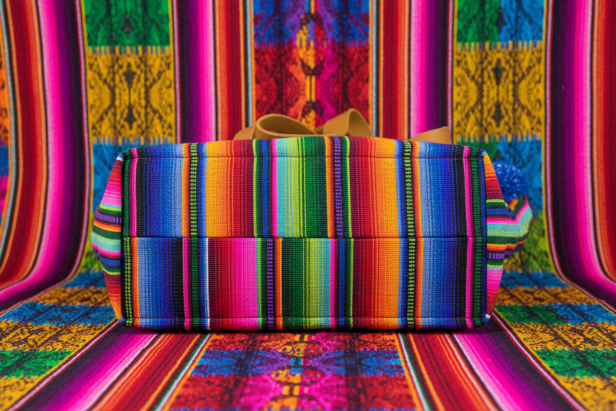 Hacienda Stripe Sustainable Computer Overnight Tote - Guatemala