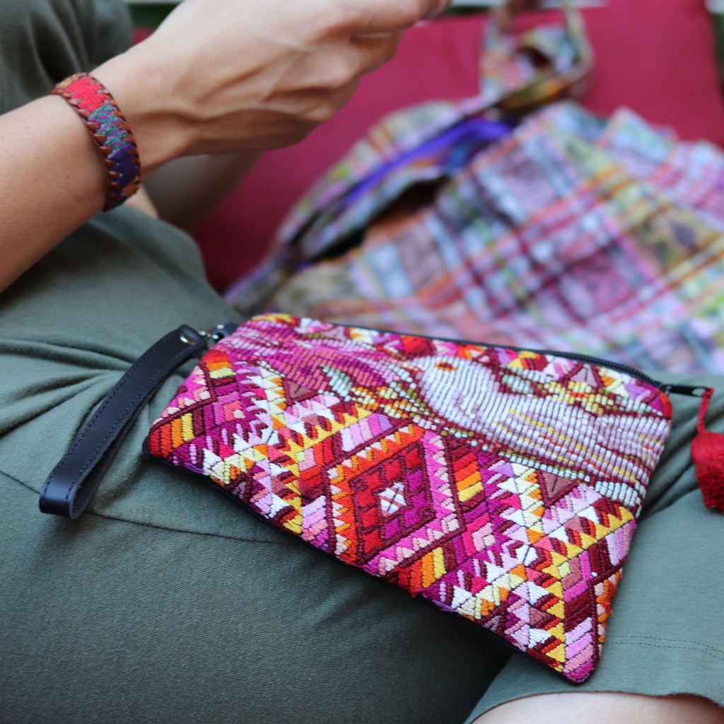 Gitana Huipil Upcycled Wristlet - Guatemala