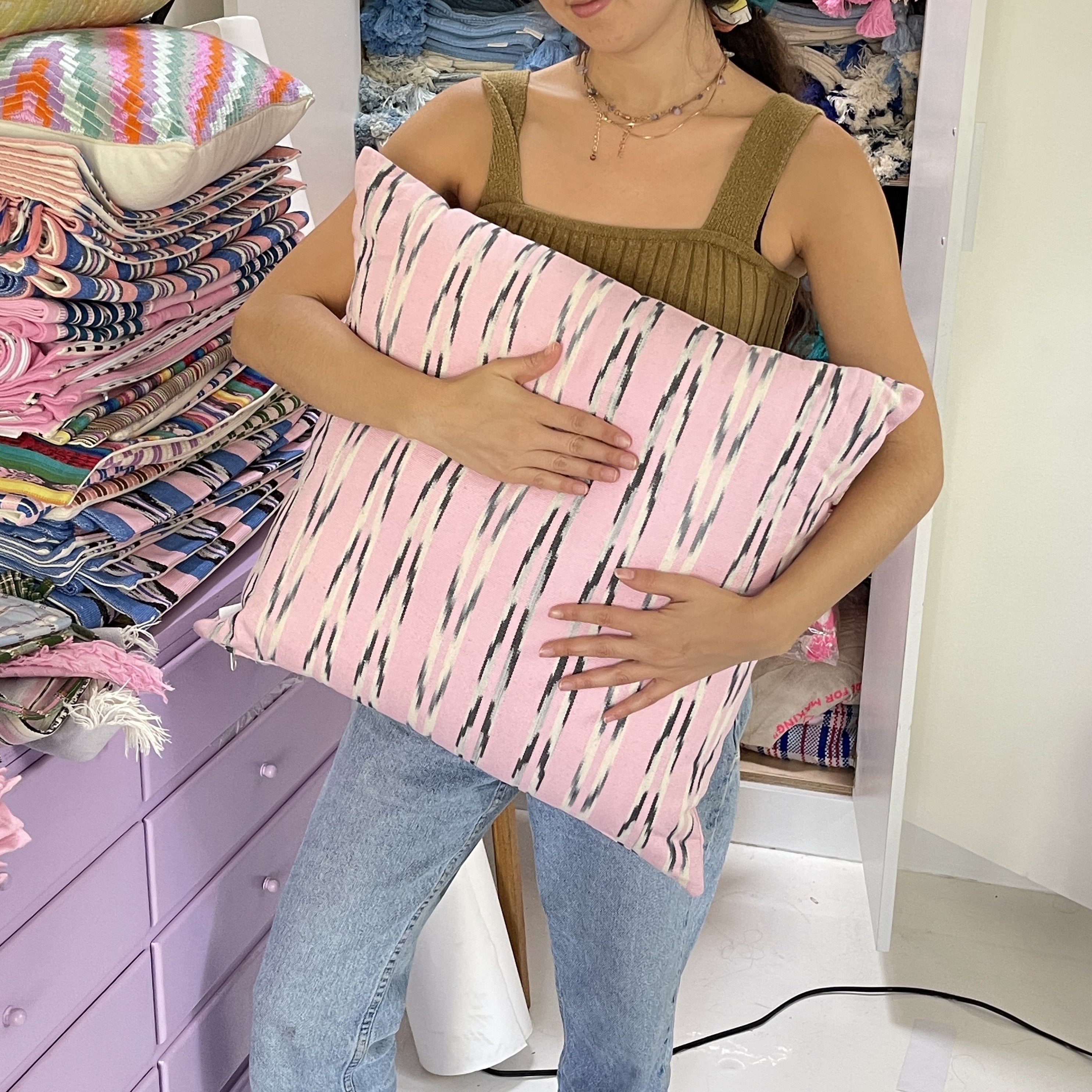 Xela Light Pink Jaspe Pillow