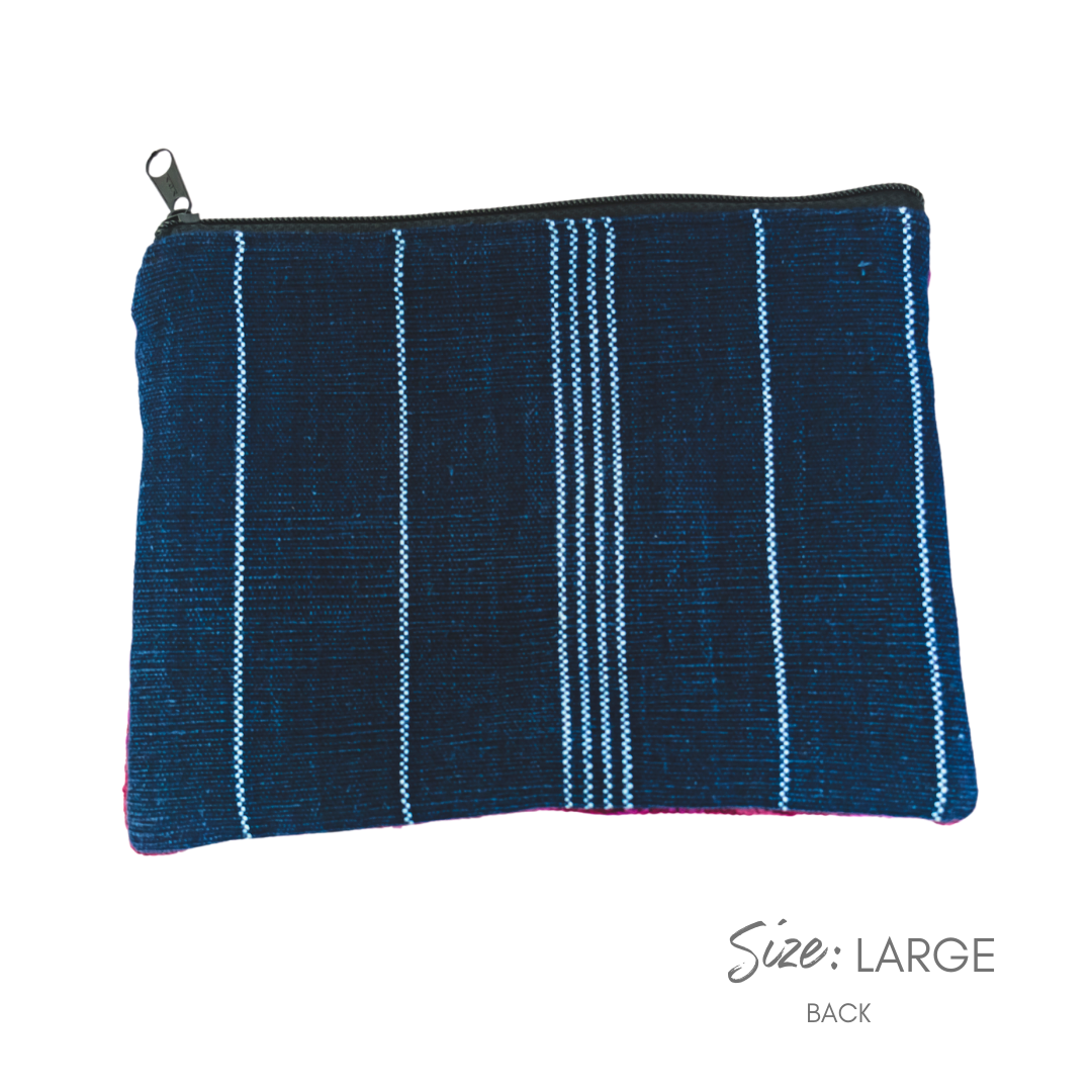 Maya Up-cycled Huipil Cosmetic One-of-a-Kind Bag - (Large) Guatemala