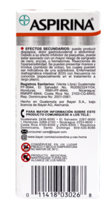 ASPIRINA NIÑOS 0.1*100S-0297