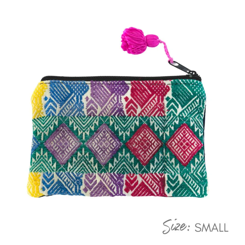 Maya Up-cycled Huipil Cosmetic One-of-a-Kind Bag (Small) - Guatemala