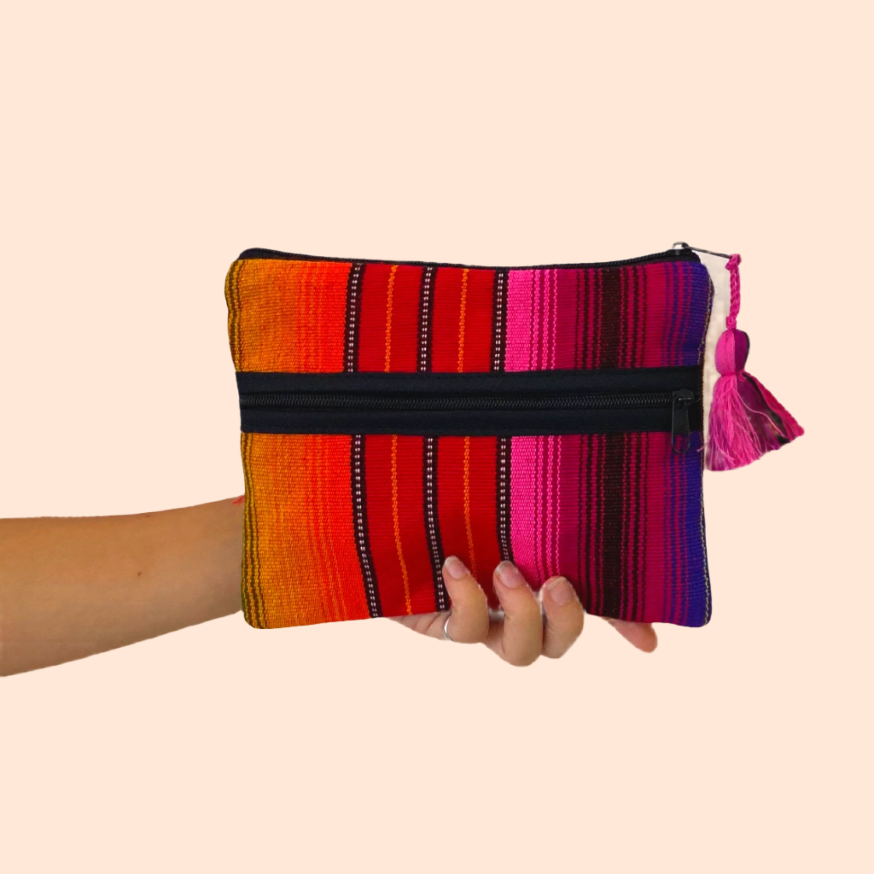 Hacienda Sarape Striped Multicolor Clutch - Guatemala