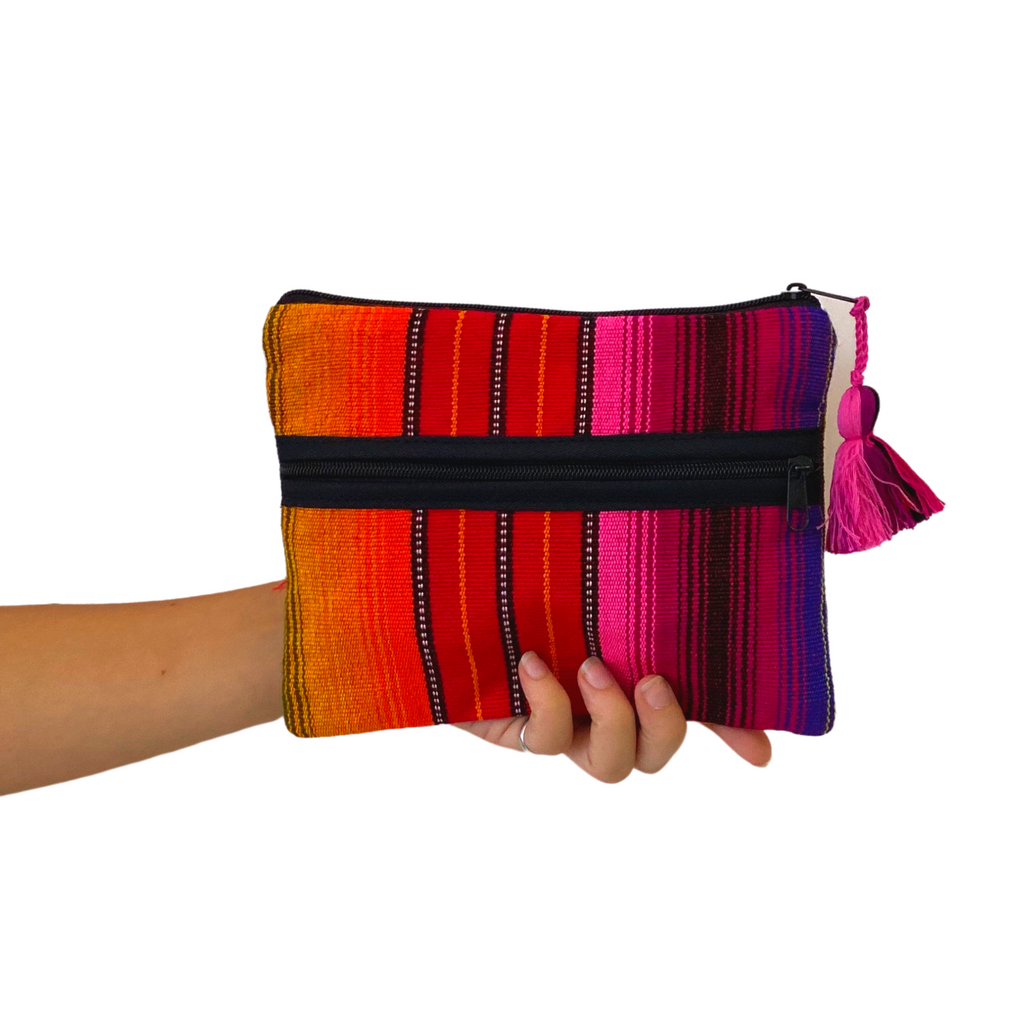 Hacienda Sarape Striped Multicolor Clutch - Guatemala