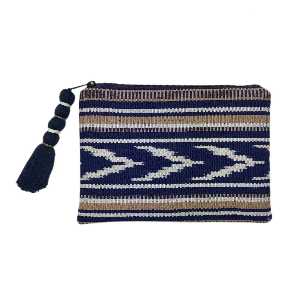 Ikat Backstrap Clutch Handwoven Guatemalan Tribal Weave Foldover Coin Purse