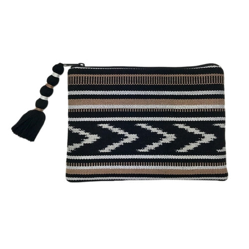 Ikat Backstrap Clutch Handwoven Guatemalan Tribal Weave Foldover Coin Purse