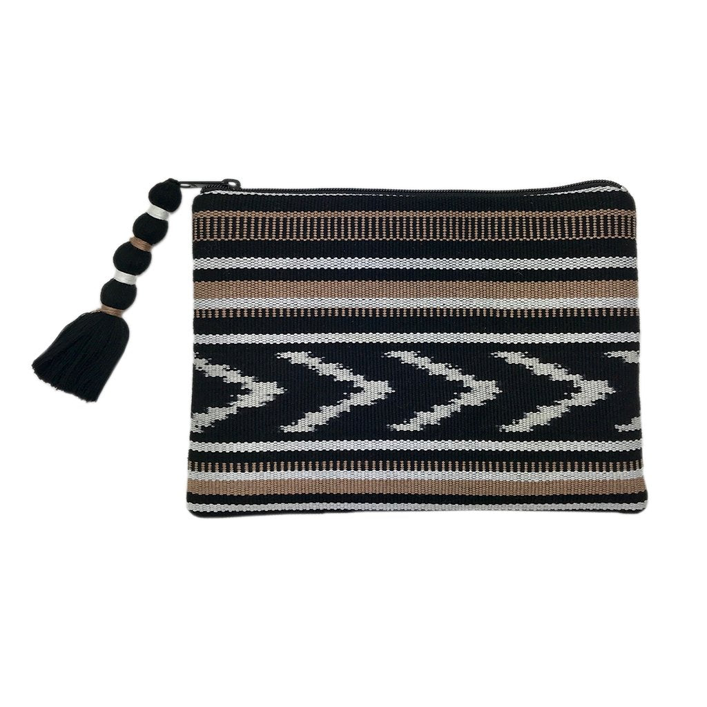Ikat Backstrap Clutch Handwoven Guatemalan Tribal Weave Foldover Coin Purse